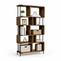 Bucherregal Standregal 80 x 30 x 180 cm MDF mit PVC-Folie rechteckig Walnussbraun Schwarz