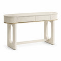 Konsolentisch mit 2 Schubladen MDF oval Creme Gold 120 x 40 x 80 cm
