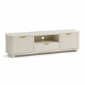TV Lowboard mit Stauraum MDF rechteckig Beige Gold 180 x 40 x 55 cm