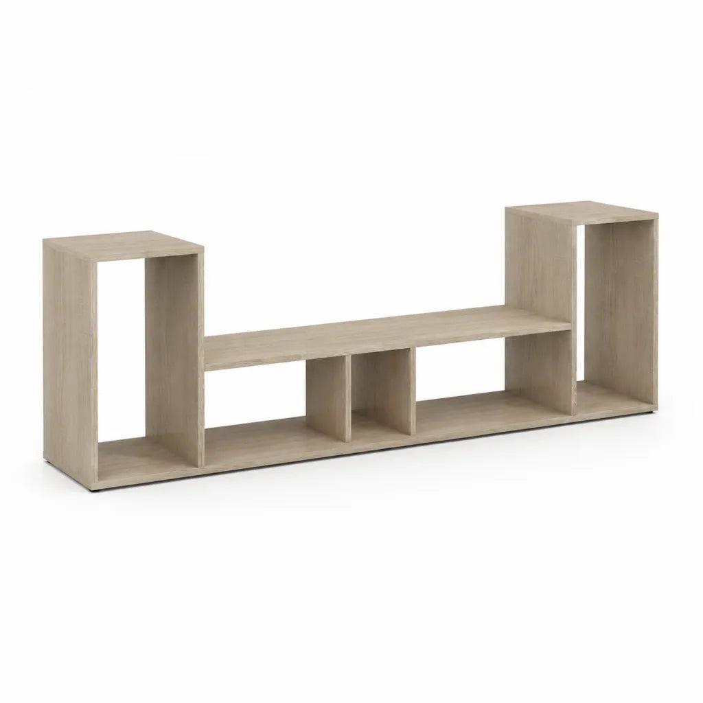 TV-Regal Fernsehmobel mit offenen Fachern Spanplatte rechteckig Sonoma-Eiche 180 x 30 x 90 cm