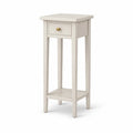 Konsolentisch mit Schublade und Ablage 30 x 30 x 70 cm MDF Weiss Rechteckig
